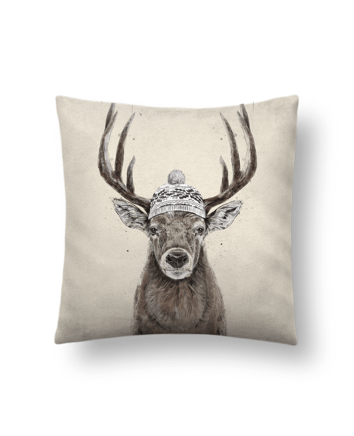 Cushion suede touch 45 x 45 cm Let's go outside by Balàzs Solti