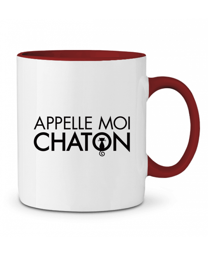 Two-tone Ceramic Mug Appelle moi Chaton Freeyourshirt.com