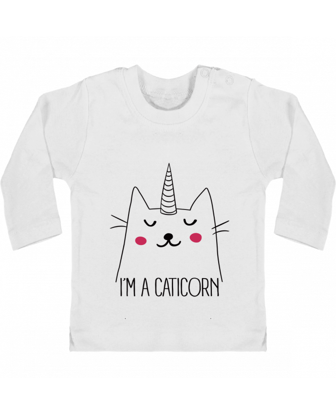 Baby T-shirt with press-studs long sleeve I'm a Caticorn manches longues du designer Freeyourshirt.com