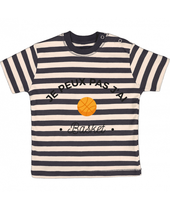 T-shirt baby with stripes Je peux pas j'ai basket by Ruuud