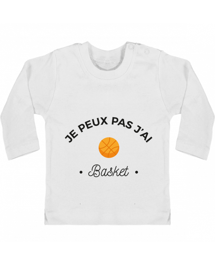 Baby T-shirt with press-studs long sleeve Je peux pas j'ai basket manches longues du designer Ruuud