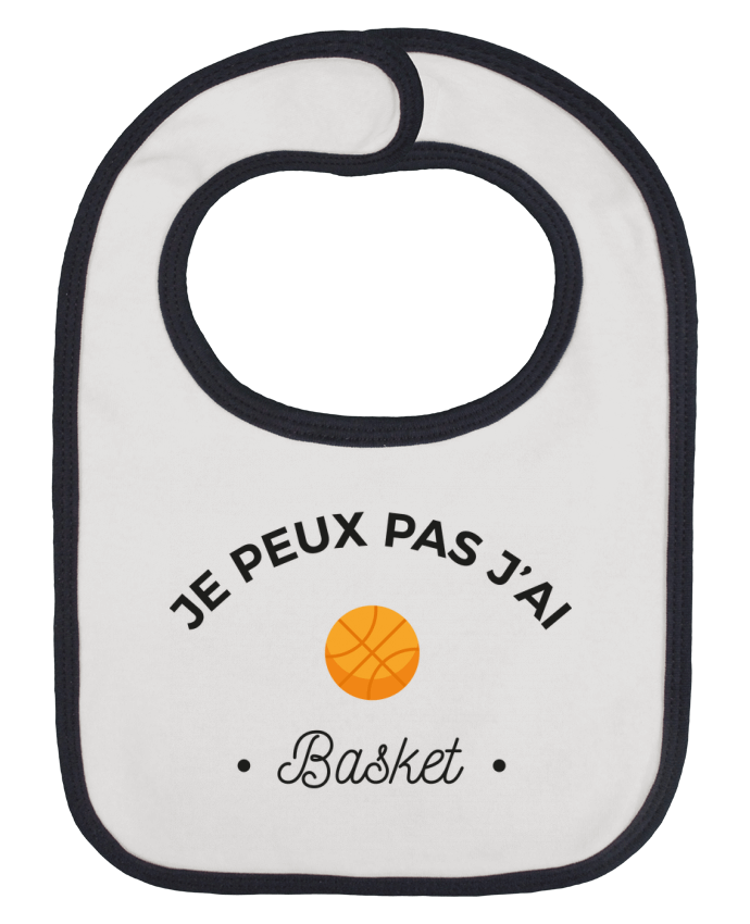 Baby Bib plain and contrast Je peux pas j'ai basket by Ruuud