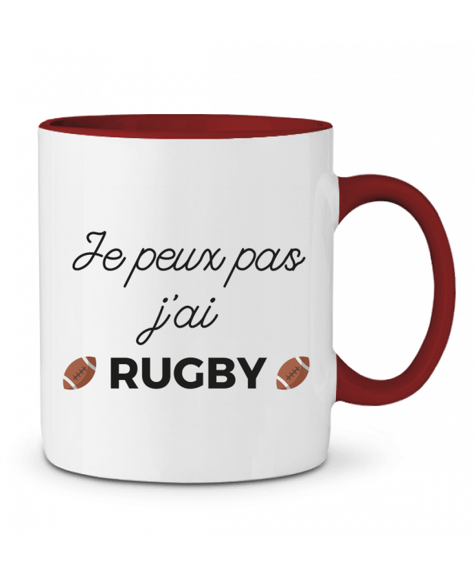 Taza Cerámica Bicolor Je peux pas j'ai Rugby Ruuud