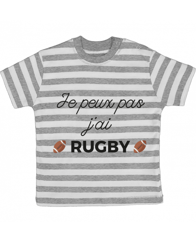 Camiseta Bebé a Rayas Je peux pas j'ai Rugby por Ruuud