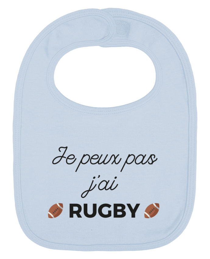 Bavoir bébé uni Je peux pas j'ai Rugby par Ruuud