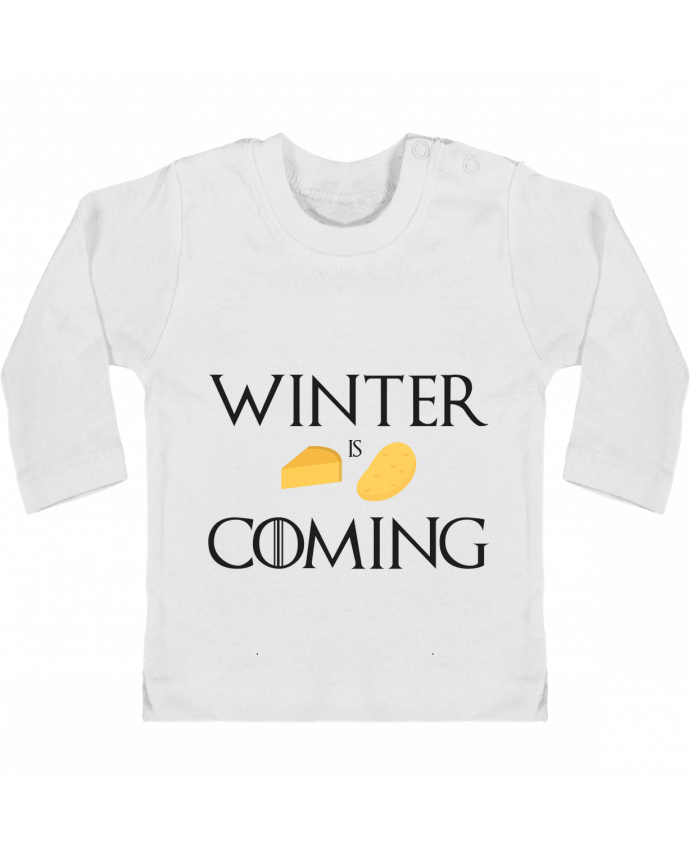 Baby T-shirt with press-studs long sleeve Winter is coming manches longues du designer Ruuud