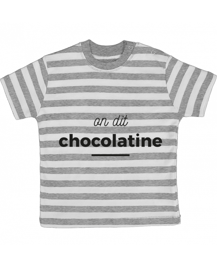 Tee-shirt bébé à rayures On dit chocolatine par Ruuud