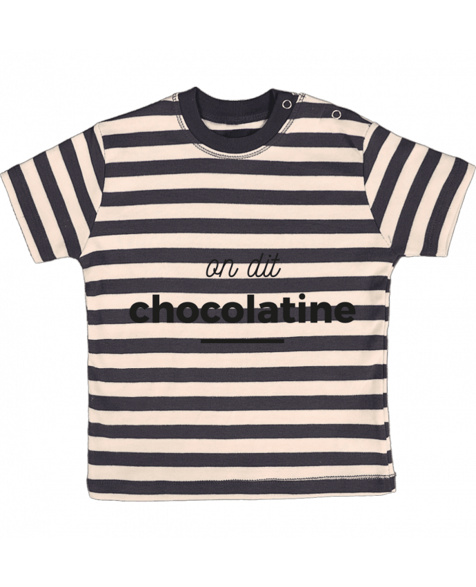 T-shirt baby with stripes On dit chocolatine by Ruuud