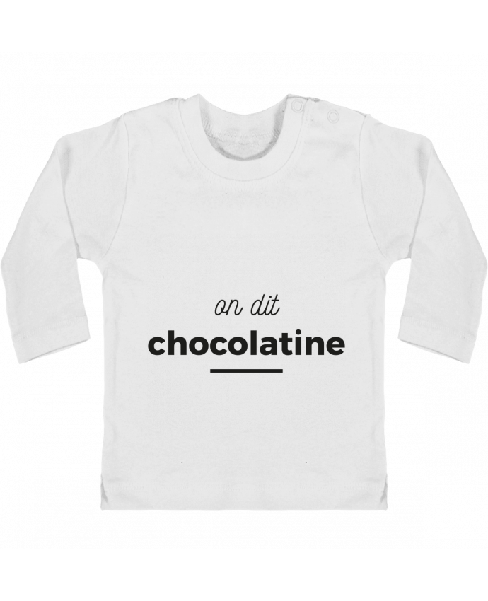 Baby T-shirt with press-studs long sleeve On dit chocolatine manches longues du designer Ruuud
