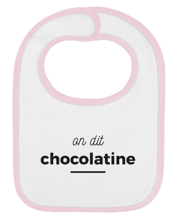 Baby Bib plain and contrast On dit chocolatine by Ruuud