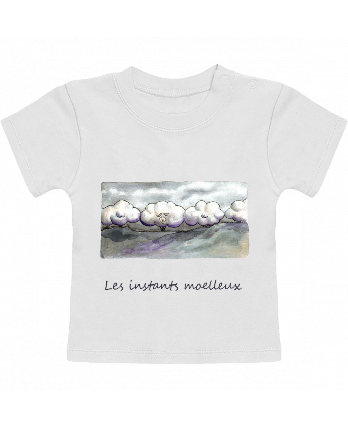 T-shirt bébé moutons nuages manches courtes du designer Lia Illustration bien-être