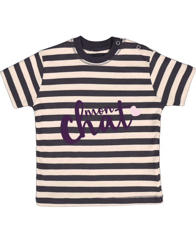 Camiseta Bebé a Rayas Mon Chat por Nana