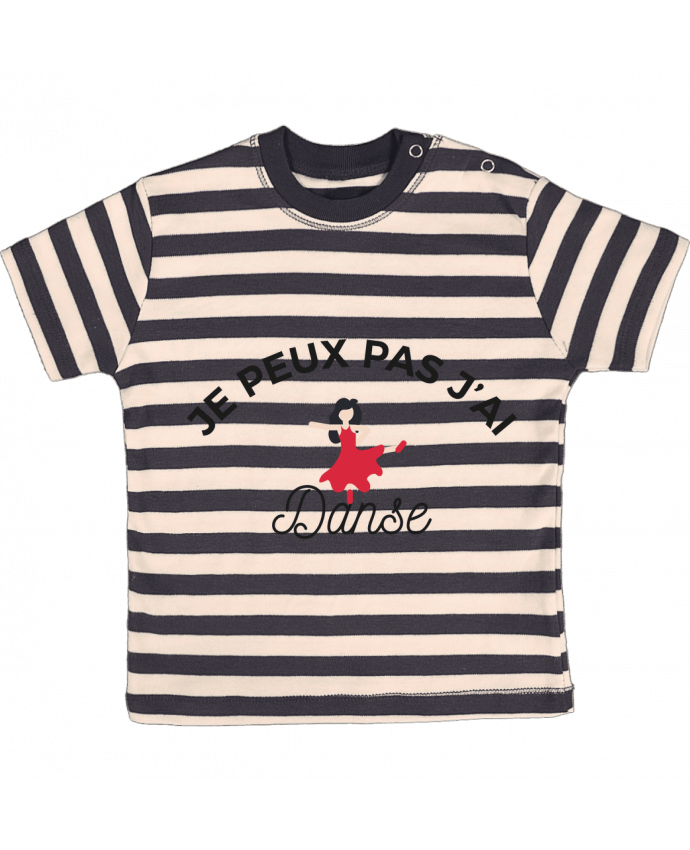 T-shirt baby with stripes Je peux pas j'ai danse by Ruuud