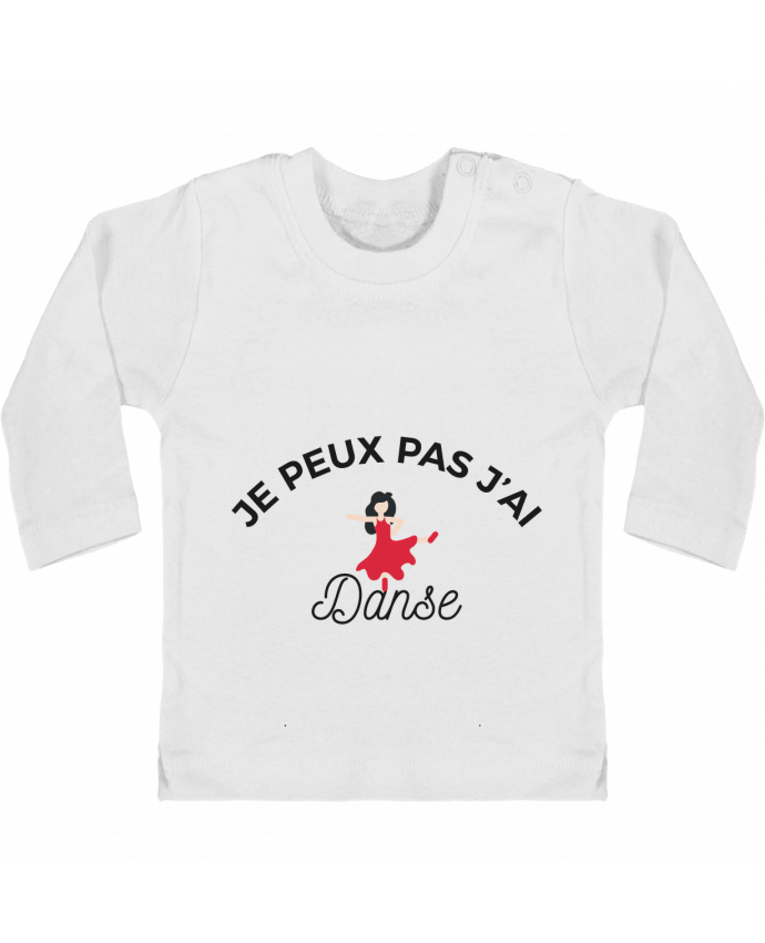 Baby T-shirt with press-studs long sleeve Je peux pas j'ai danse manches longues du designer Ruuud