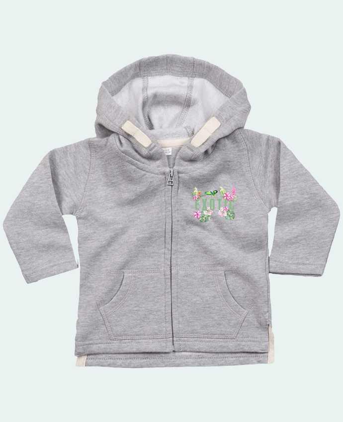 Sweat à capuche bébé zippé Exotic par Les Caprices de Filles