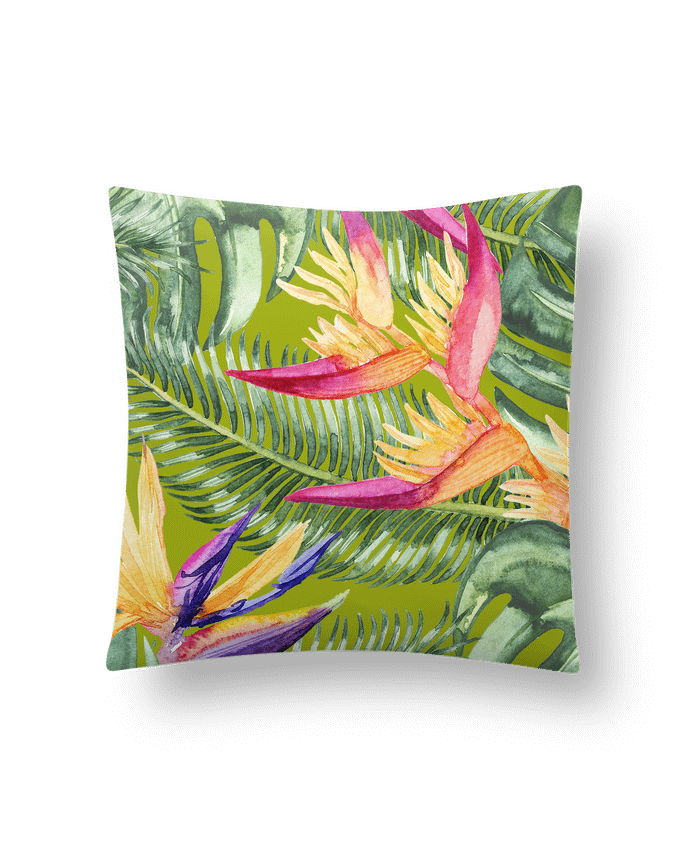 Cushion synthetic soft 45 x 45 cm Fleurs exotiques by Les Caprices de Filles