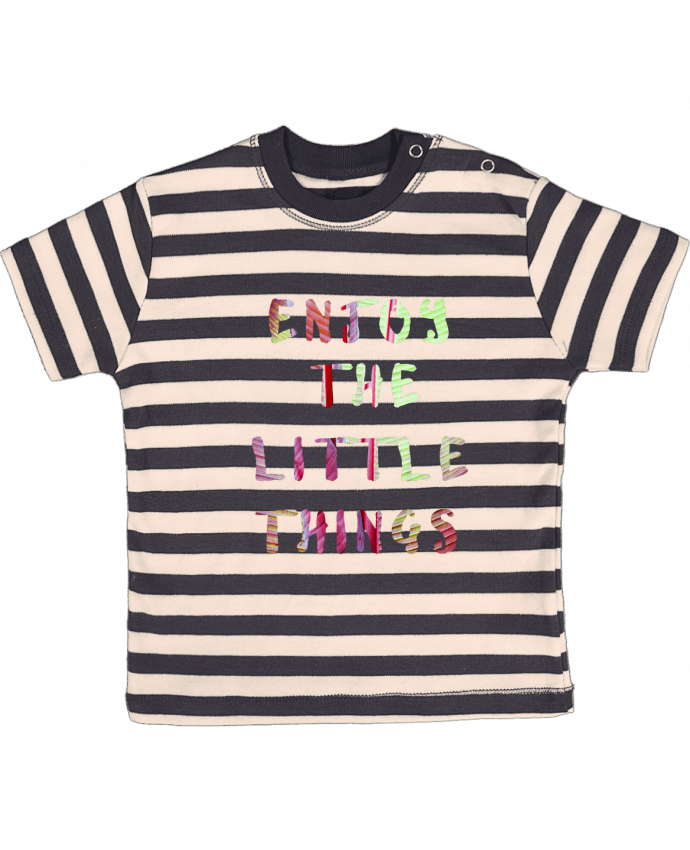 Camiseta Bebé a Rayas Enjoy the little things por Les Caprices de Filles