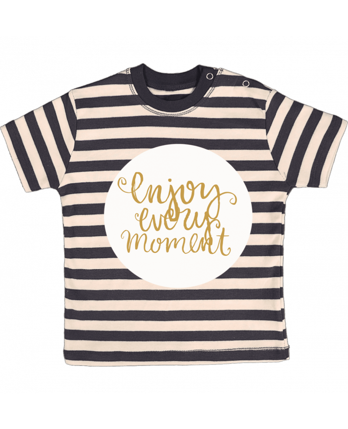 T-shirt baby with stripes Enjoy every moment by Les Caprices de Filles
