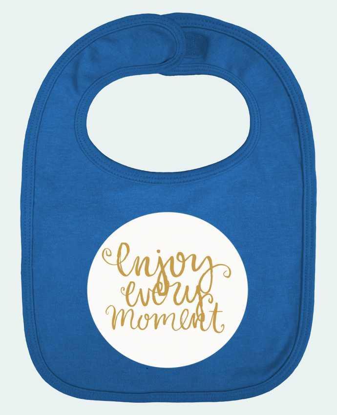Baby Bib plain and contrast Enjoy every moment by Les Caprices de Filles
