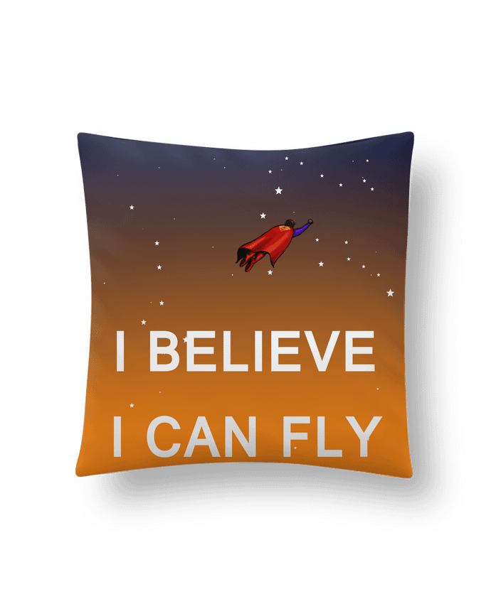Cushion synthetic soft 45 x 45 cm I believe I can fly, oui je peux! by Lia Illustration bien-être
