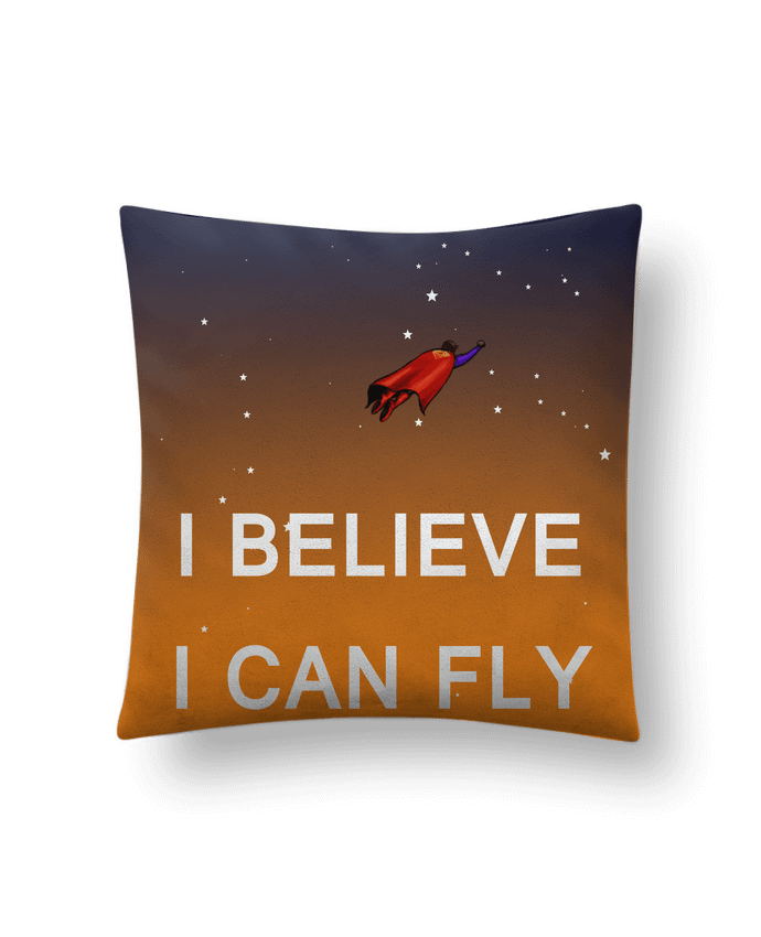 Cushion suede touch 45 x 45 cm I believe I can fly, oui je peux! by Lia Illustration bien-être