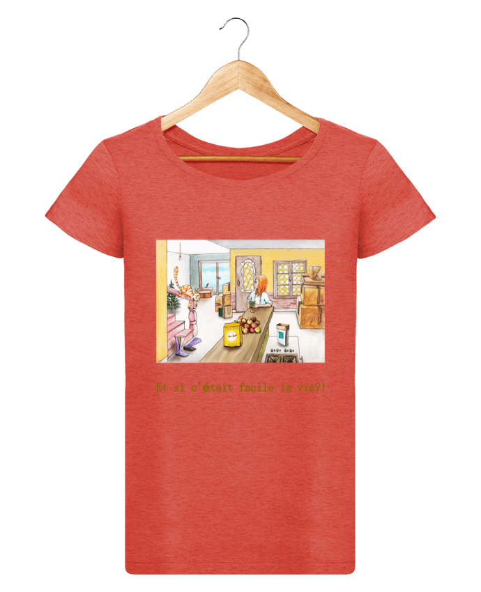 Camiseta Mujer Stellla Loves emménagement la vie facile por Lia Illustration bien-être