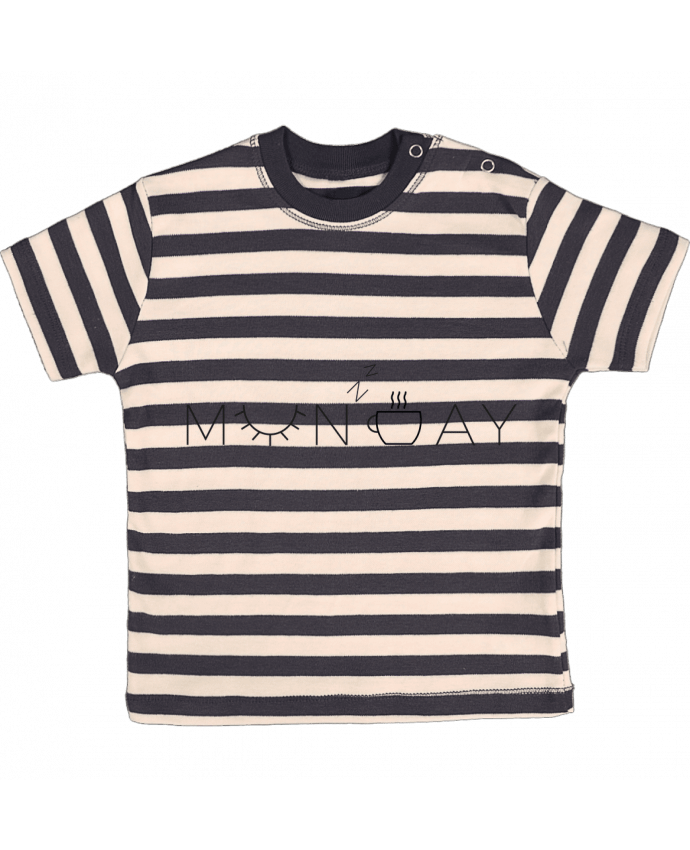 T-shirt baby with stripes Monday by Ruuud