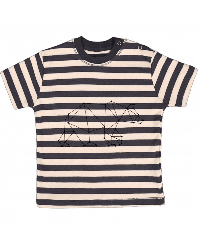 T-shirt baby with stripes Bear origami by /wait-design