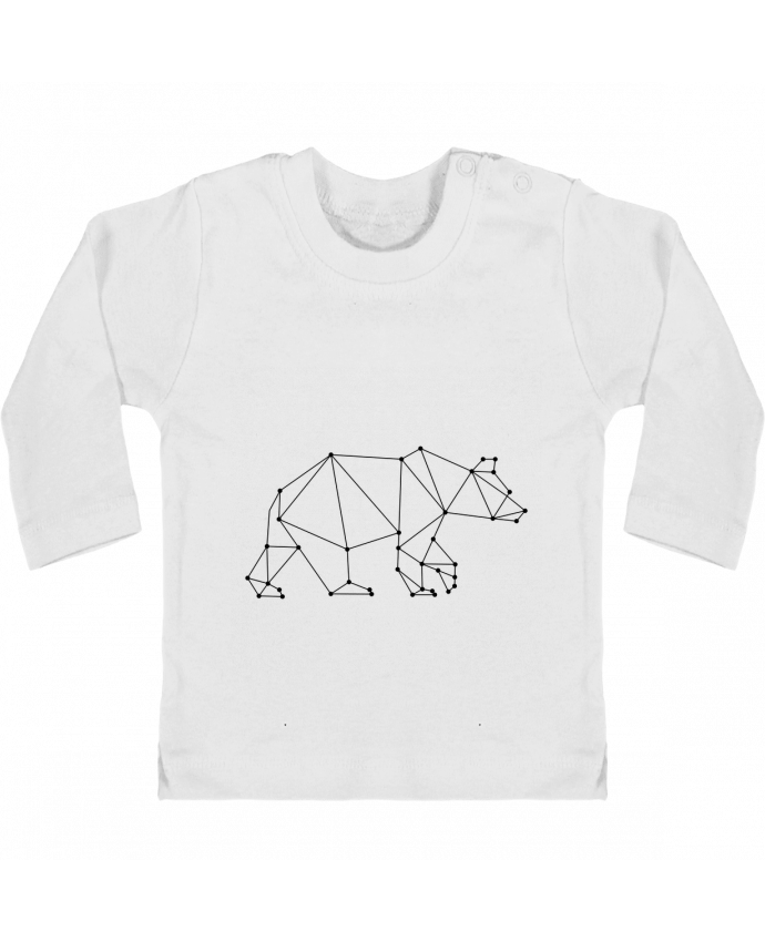 Baby T-shirt with press-studs long sleeve Bear origami manches longues du designer /wait-design