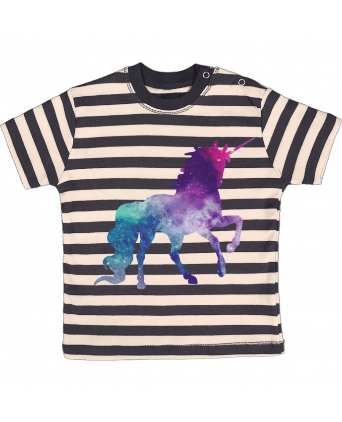 Tee-shirt bébé à rayures Space Unicorn par Crazy-Patisserie.com