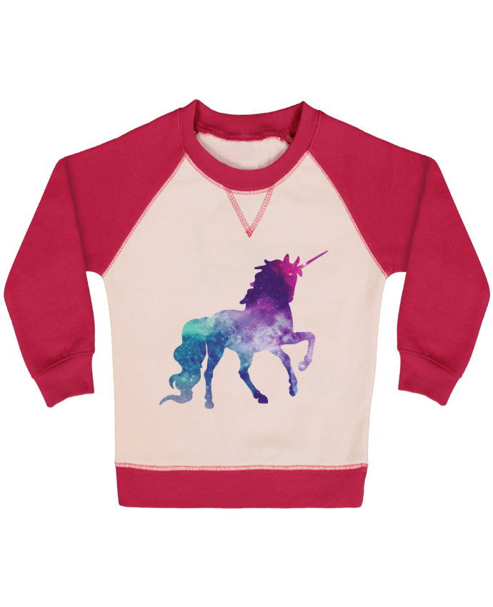 Sweatshirt Baby crew-neck sleeves contrast raglan Space Unicorn by Crazy-Patisserie.com