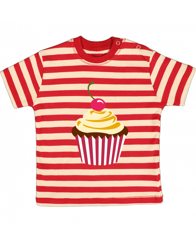 Tee-shirt bébé à rayures Cupcake par Crazy-Patisserie.com