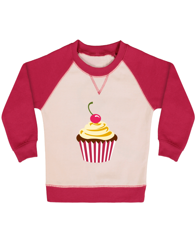 Sweatshirt Baby crew-neck sleeves contrast raglan Cupcake by Crazy-Patisserie.com