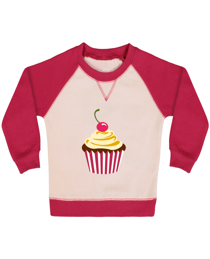 Sudadera Bebé Cuello Redondo Mangas Contraste Cupcake por Crazy-Patisserie.com