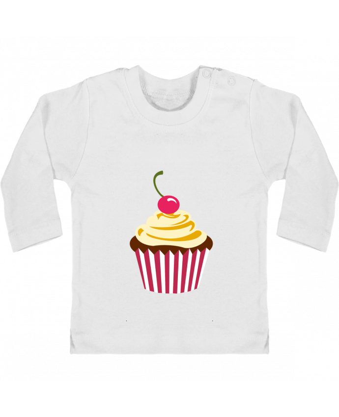 Baby T-shirt with press-studs long sleeve Cupcake manches longues du designer Crazy-Patisserie.com