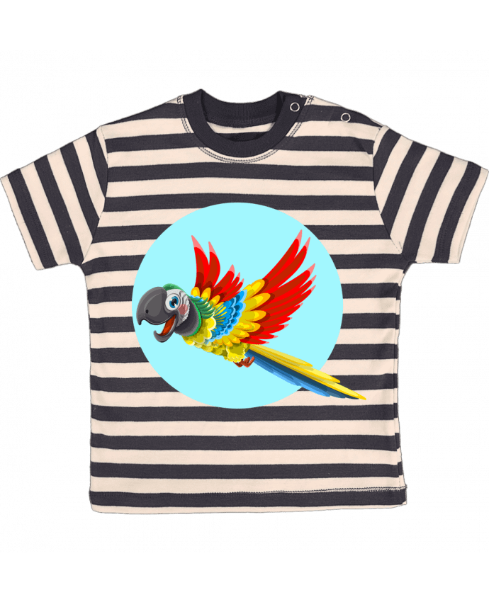 T-shirt baby with stripes Perroquet by Crazy-Patisserie.com