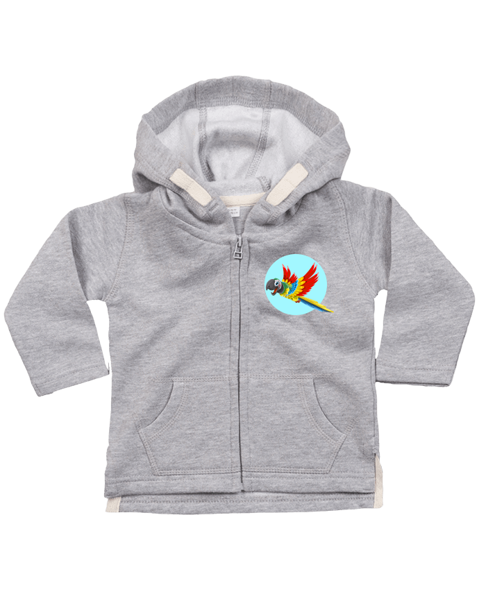 Hoddie with zip for baby Perroquet by Crazy-Patisserie.com