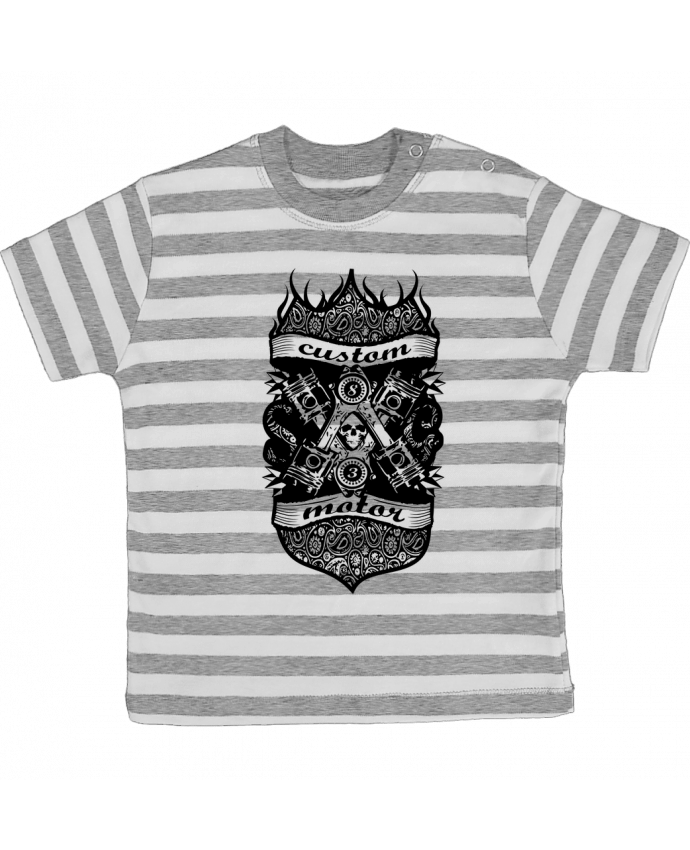 T-shirt baby with stripes CUSTOM MOTOR by BOUTIQUE DU BARBU