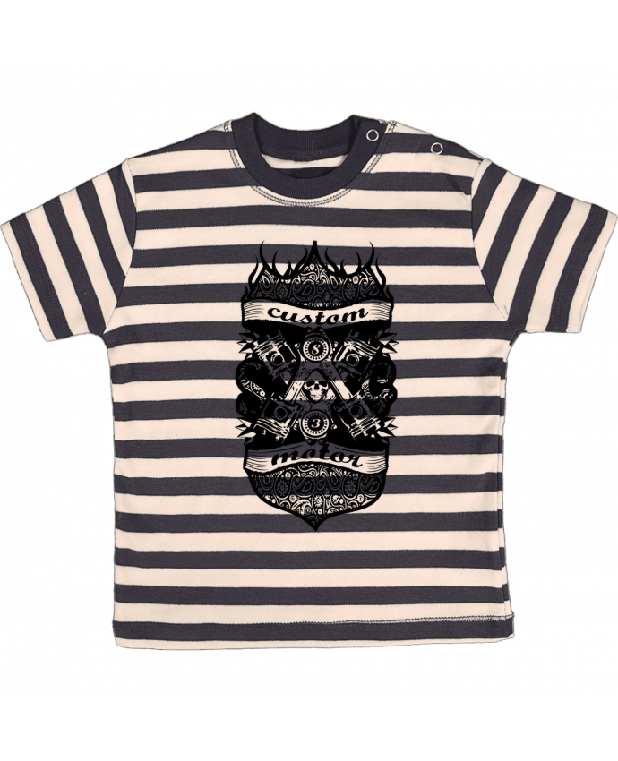 T-shirt baby with stripes CUSTOM MOTOR by BOUTIQUE DU BARBU