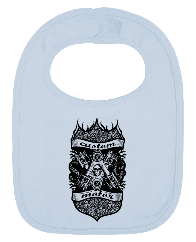 Baby Bib plain and contrast CUSTOM MOTOR by BOUTIQUE DU BARBU