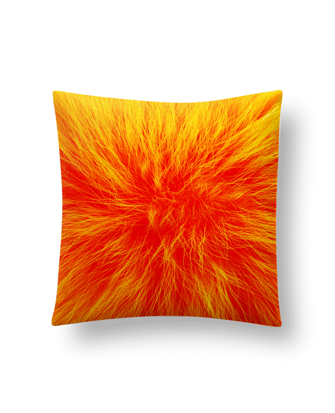 Cushion synthetic soft 45 x 45 cm Fourrure orange sanguine by Les Caprices de Filles