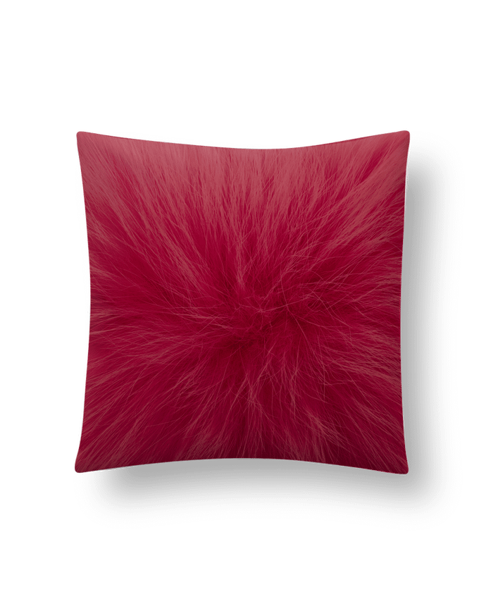 Cushion synthetic soft 45 x 45 cm Fourrure bordeaux by Les Caprices de Filles