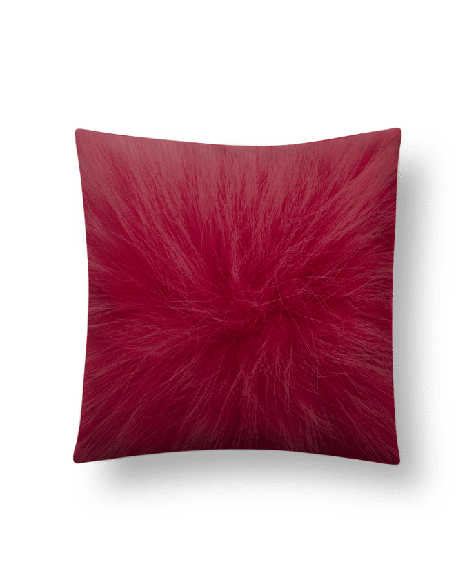 Coussin suédine Fourrure bordeaux par Les Caprices de Filles