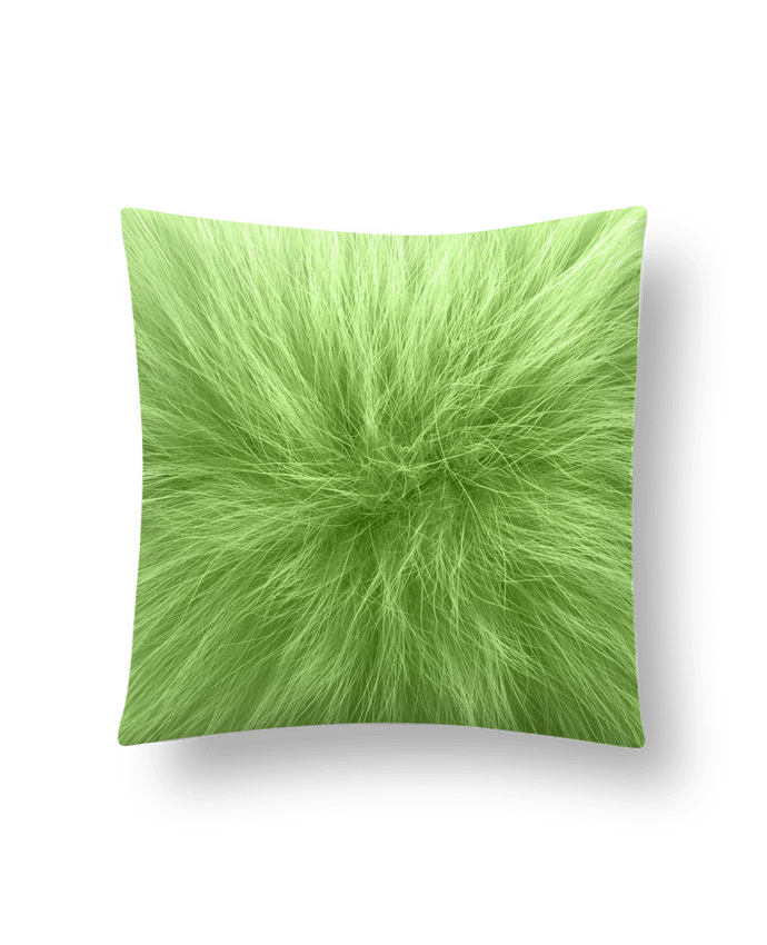 Cushion synthetic soft 45 x 45 cm Fourrure vert pomme by Les Caprices de Filles