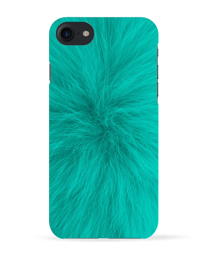 Case 3D iPhone 7 Fourrure bleu lagon de Les Caprices de Filles
