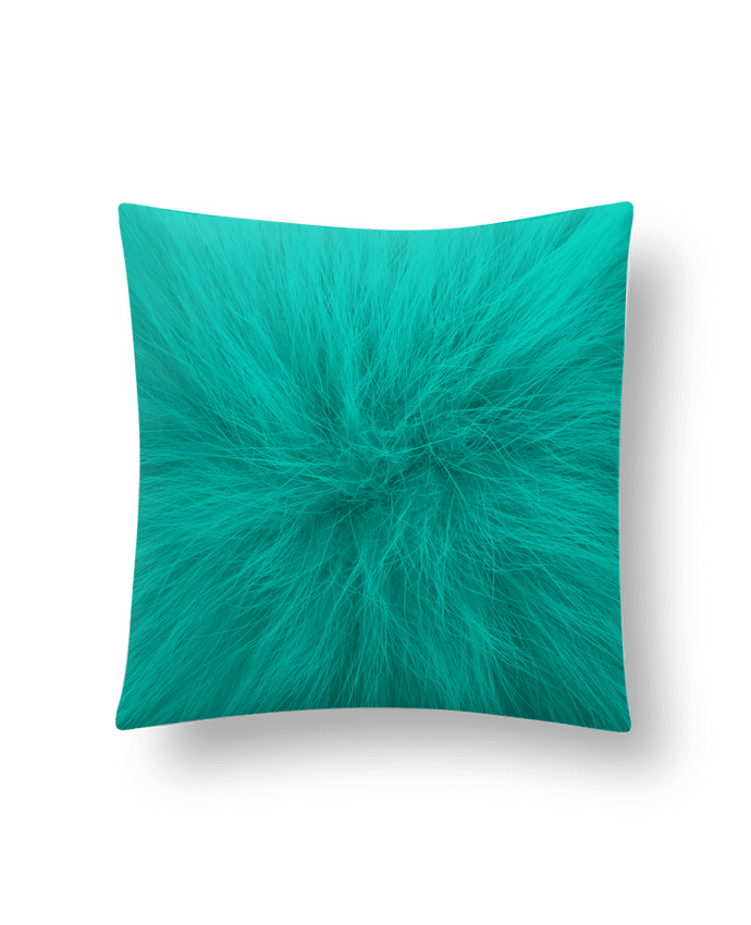 Cushion synthetic soft 45 x 45 cm Fourrure bleu lagon by Les Caprices de Filles