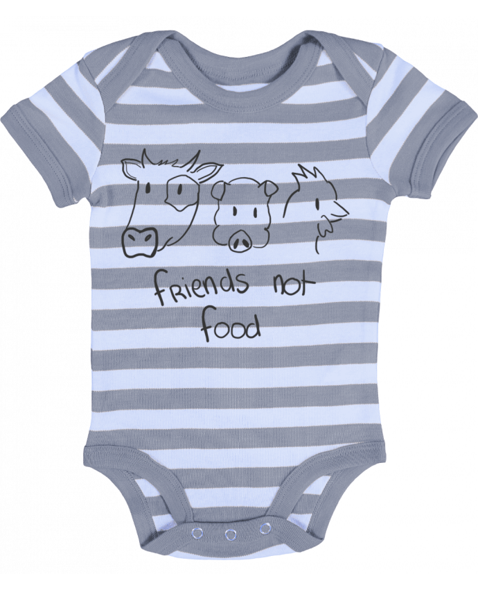 Baby Body striped Friends not food - AmélieK