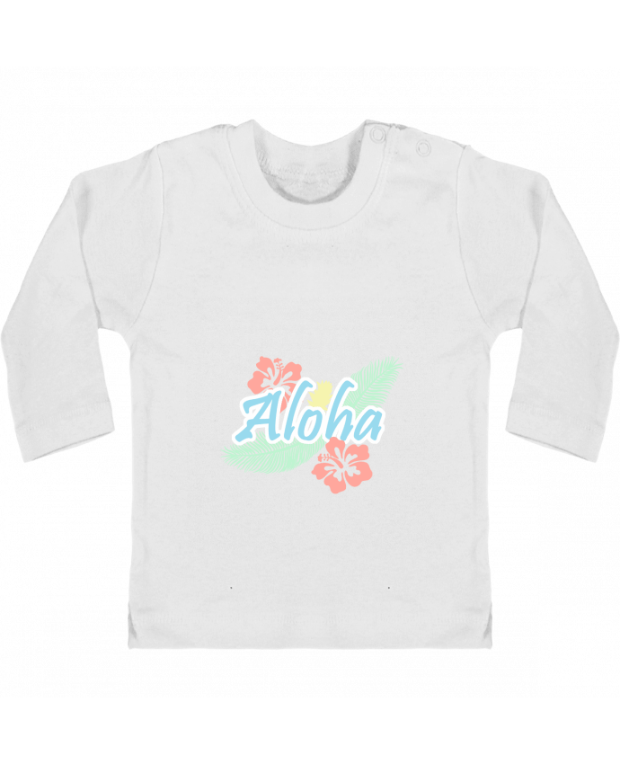 Baby T-shirt with press-studs long sleeve Aloha manches longues du designer Les Caprices de Filles