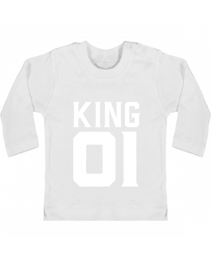 Camiseta Bebé Manga Larga con Botones  king 01 t-shirt cadeau humour manches longues du designer Original t-shirt