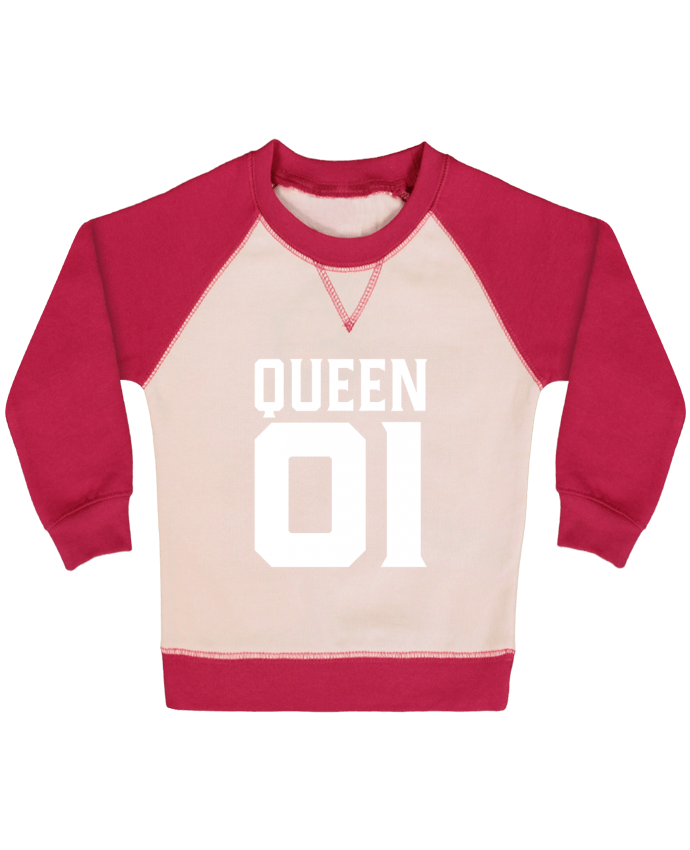 Sweatshirt Baby crew-neck sleeves contrast raglan queen 01 t-shirt cadeau humour by Original t-shirt